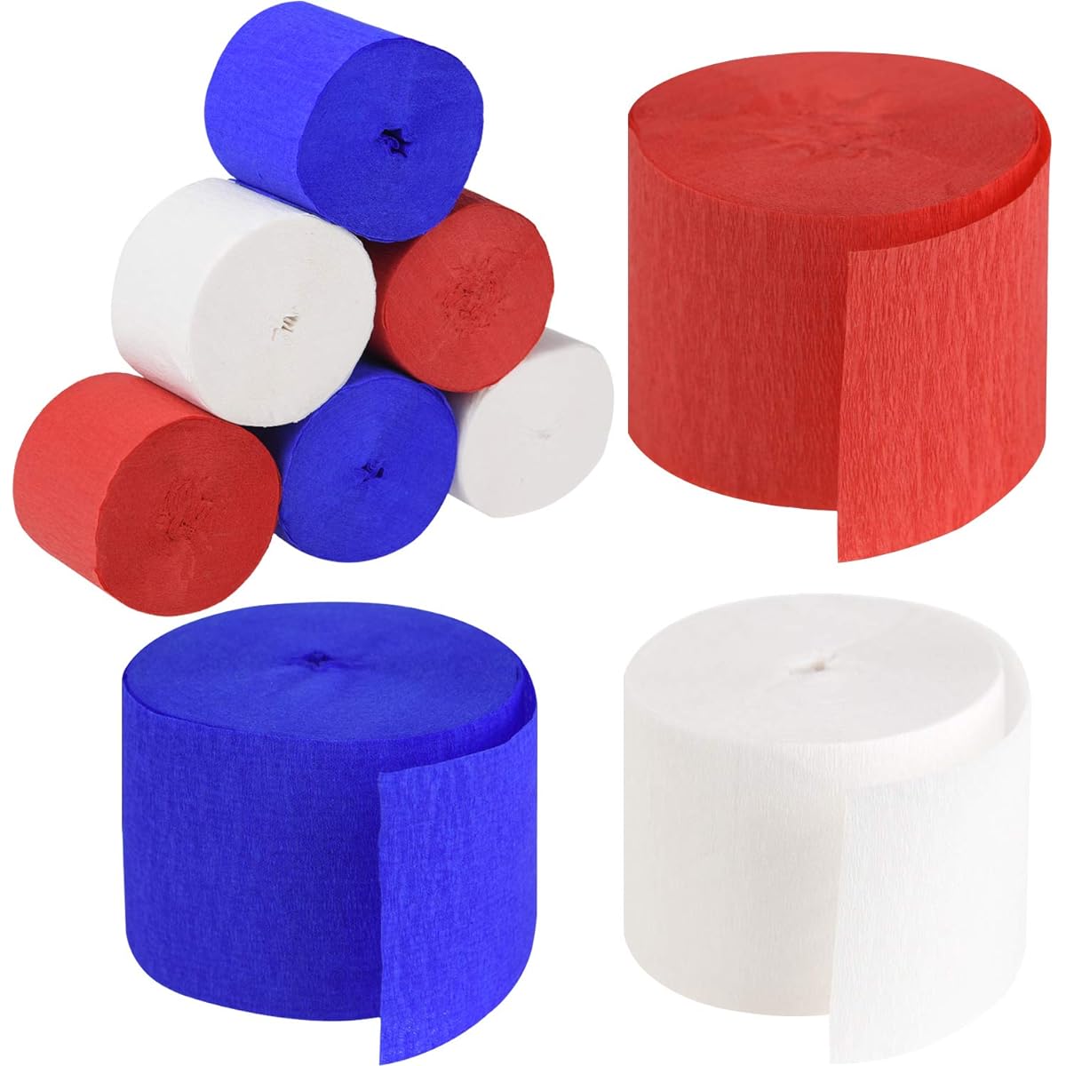 738ft Totally Crepe Paper Streamers 4th of July Crepe Paper Streamer Rolls Independence Day Party Decorations 9 Rolls