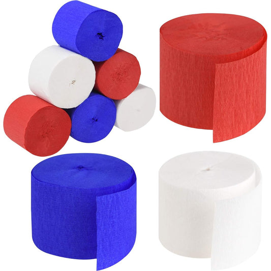 738ft Totally Crepe Paper Streamers 4th of July Crepe Paper Streamer Rolls Independence Day Party Decorations 9 Rolls