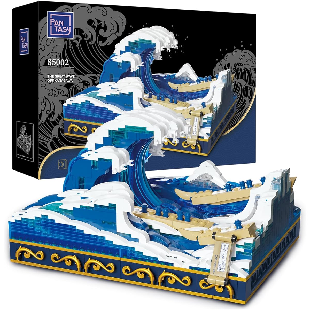 BRICKKK PANTASY Art Hokusai Building Set for Adults - Great Wave Building Kit 3D Japanese Arts & Crafts Building Blocks Kanagawa Surfing Waves Home Decor Model Toys Building Kit