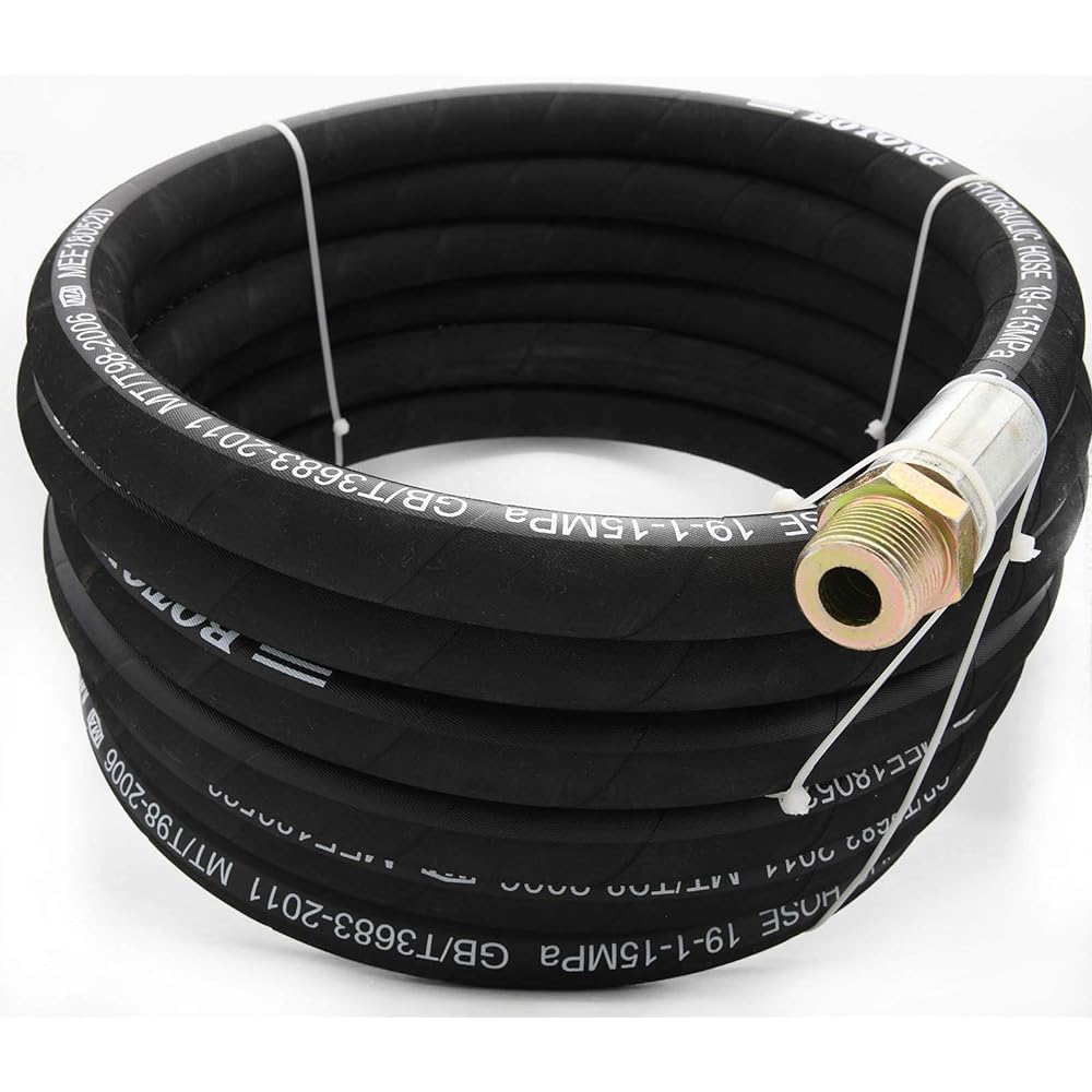 BOOTOP Fuel Transfer Hose 1 Inch Fuel Hose 20 Feet Farm Fuel Transfer Hose Male x Male Crimp Fittings for Diesel Kerosene Gasoline Diesel Fuel Hose Fuel Tank Hose
