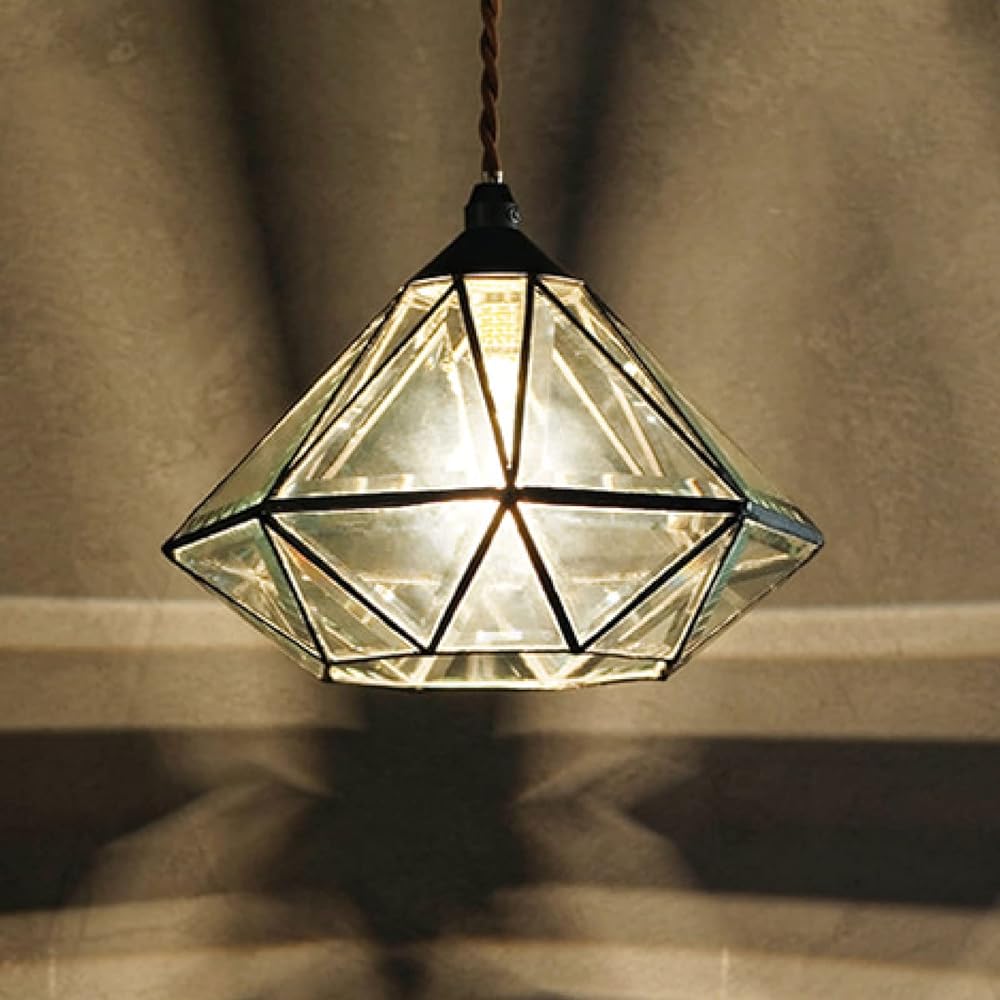 Interform pendant light LT-9683 Roanne with incandescent bulb glass lighting stained glass interior