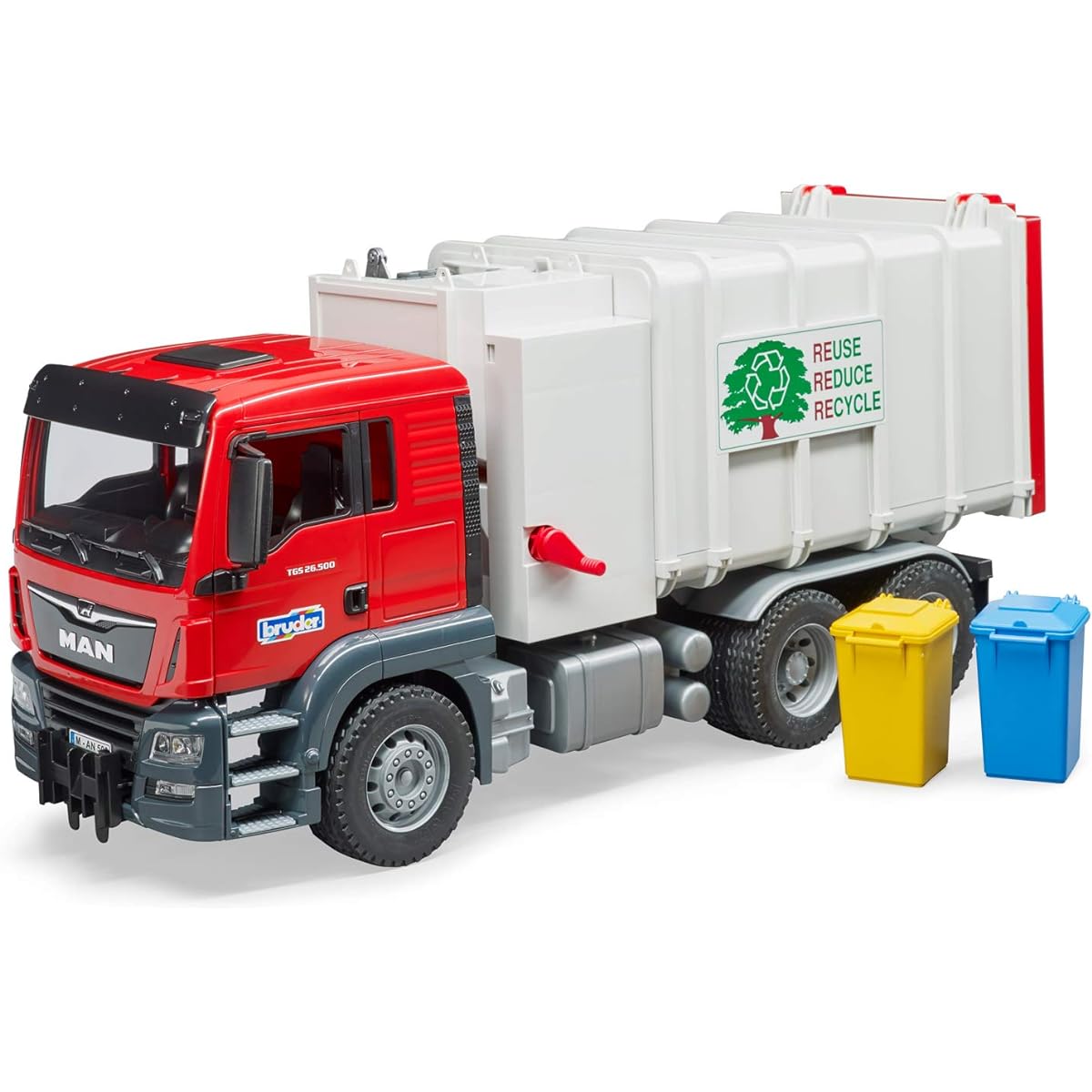 BRUDER MAN Side-opening Garbage Truck RED BR03761