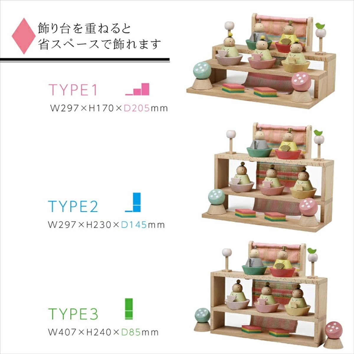 Hina Dolls Puca HINANINGYO Building Blocks Mini Hina Dolls Five-Person Decoration Tokunaga Carp Streamers