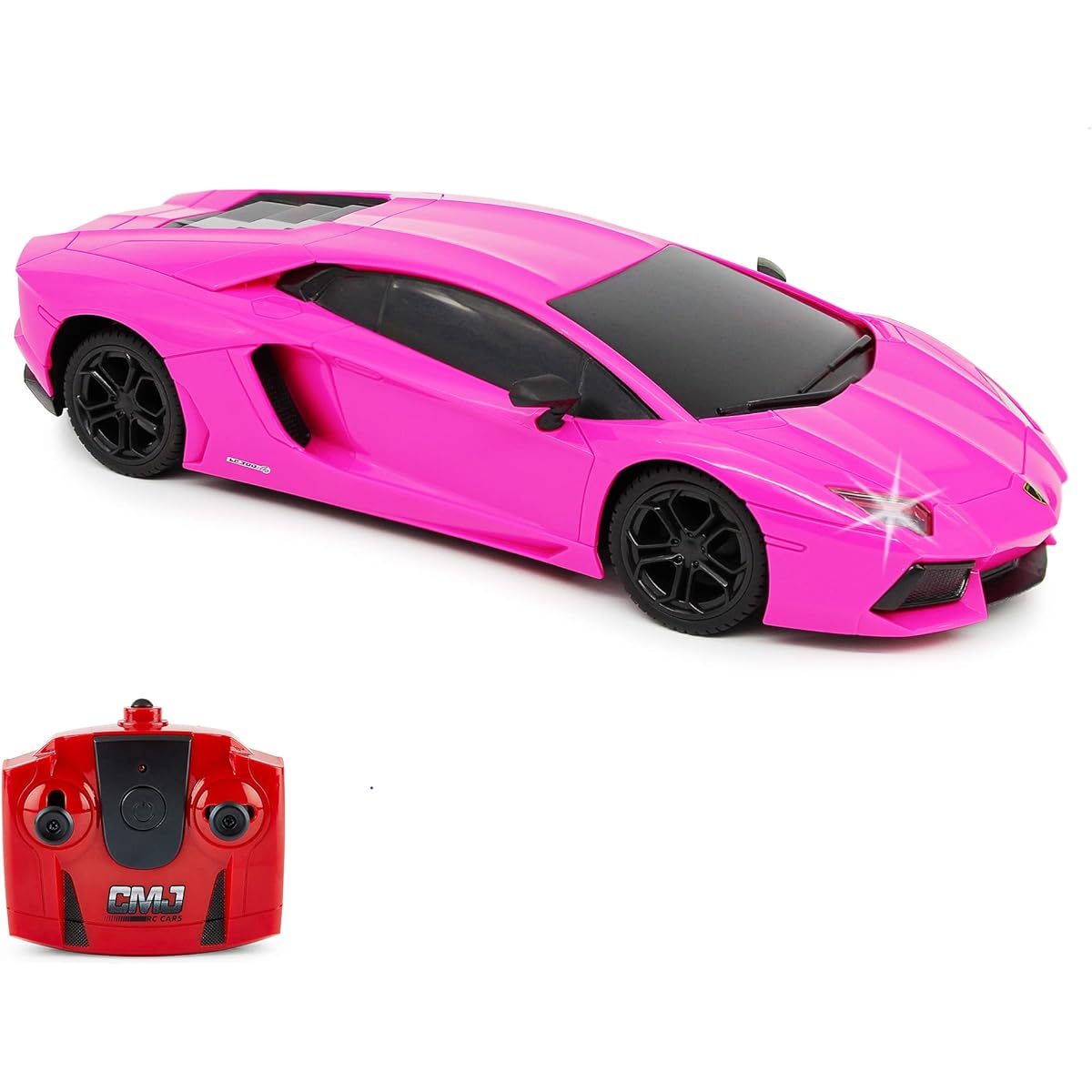 Lamborghini Pink Aventador LP700-4 Officially Licensed Remote Control Car 1:24 Scale with Working Lights 2.4Ghz Girls RC