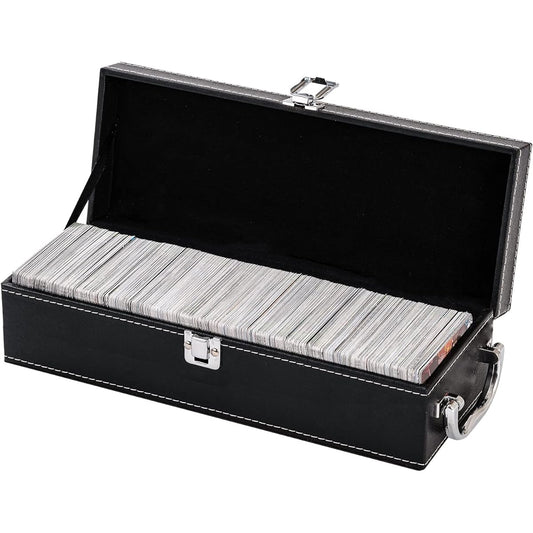 Trading card storage case with over 800 cards. Comes with a sleeve, top loader deck box, compatible with game cards, baseball cards, and sports cards. Compatible with main game and all expansion cards (case only)