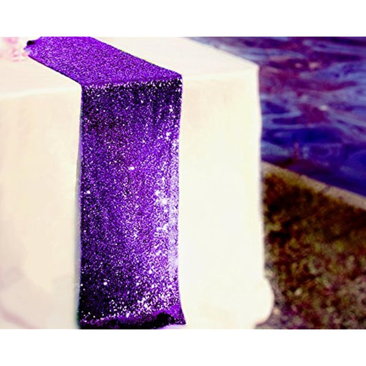 (6, Purple) - TRLYC 6 Pieces 30cm by 270cm Wedding Purple Sequin Table Runner,Purple