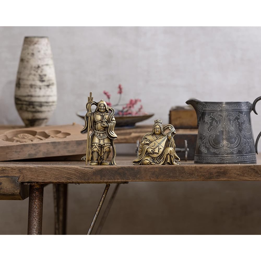 Seven Lucky Gods of Good Luck Benzaiten Silky Gold Buddhist sculptor: Hideun Makita Prototype_Kobiki Buddha Statue Ornament Takaoka Copperware (Benzaiten 7F)