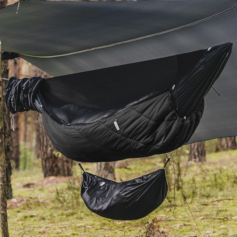 Lesovik Underquilt OTUL Series for Hammock, Cold Protection Under Blanket, Cold Region Specification, Extra Thick, Suitable up to -4℃, 200cm, Black, Midnight Sky