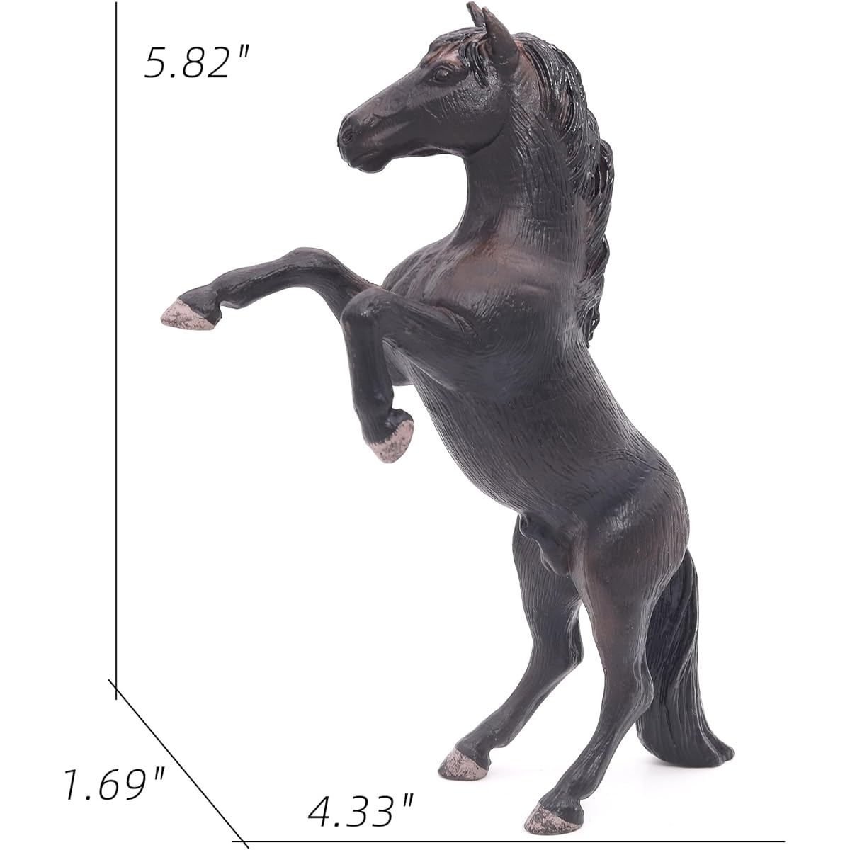 RRTCLO Black Realistic Horse Hand Painted Toy Figurine Black Domestic Horse Figure DIY Diorama for Children Boys Girls Ages 3 and Up