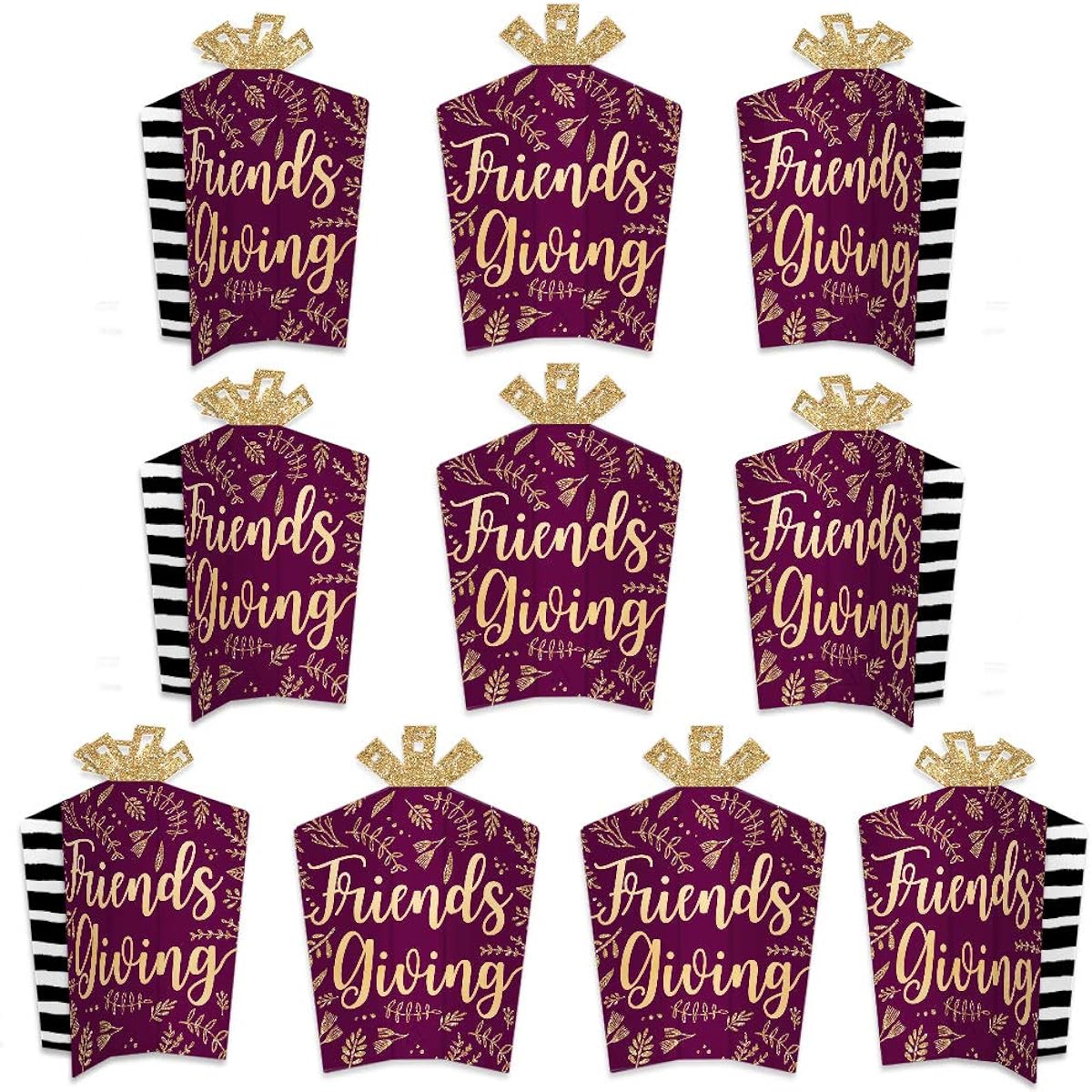 Big Dot of Happiness Elegant Friend Appreciation Favors - Table Decorations - Friendship Thanksgiving Party Fold & Flare Centerpieces - 10 Pieces
