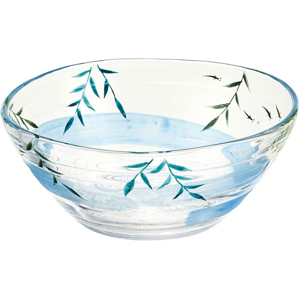 Kyoto colored glass Wakaba 6-inch bowl (in presentation box) Goldfish