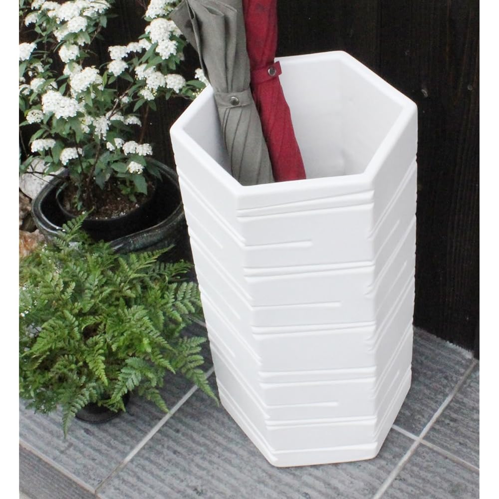 Shigaraki ware white mat hexagonal umbrella stand Shigaraki ware hat stand pottery stylish kt-0264