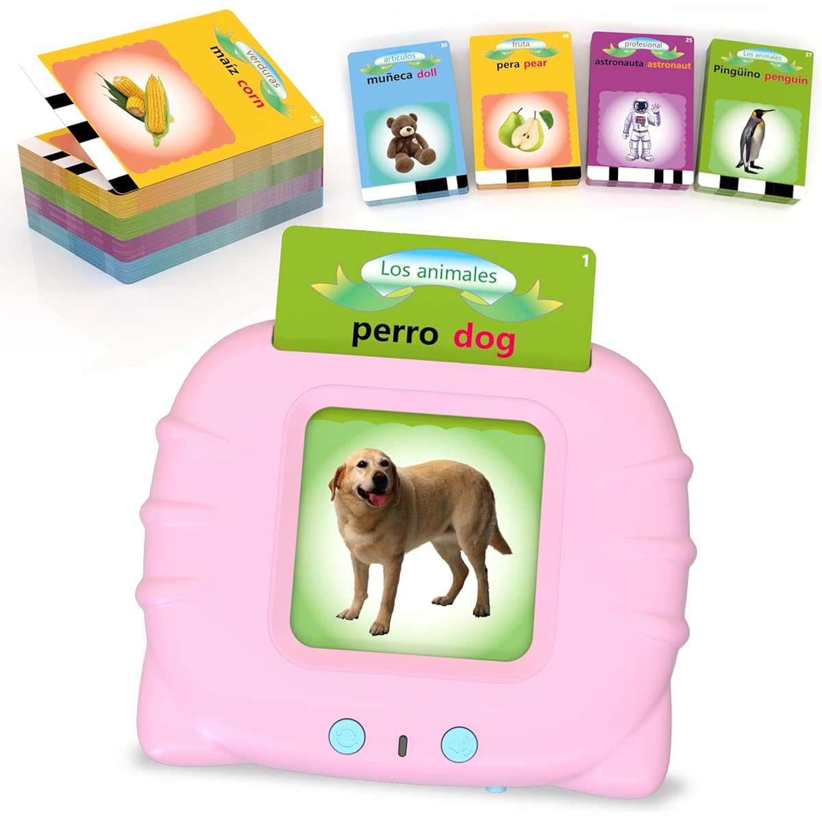 Toloso Talking Flash Cards Spanish Pink