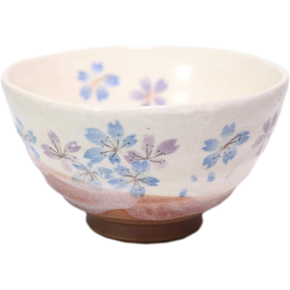 Set of 10 Ohira/Nakahira Heian Cherry Blossom (Blue) Tea Bowl [11.5 x 6.8cm] [Restaurant, Inn, Japanese Tableware, Restaurant, Commercial Use, Tableware]