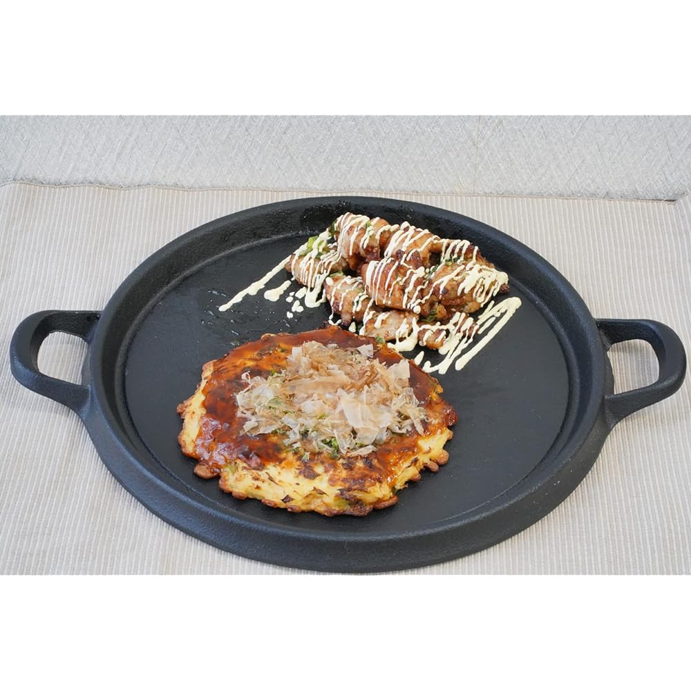 Ikenaga Iron Works IK Iron Okonomiyaki Iron Plate Round 28cm Cast Iron Japan QOK05