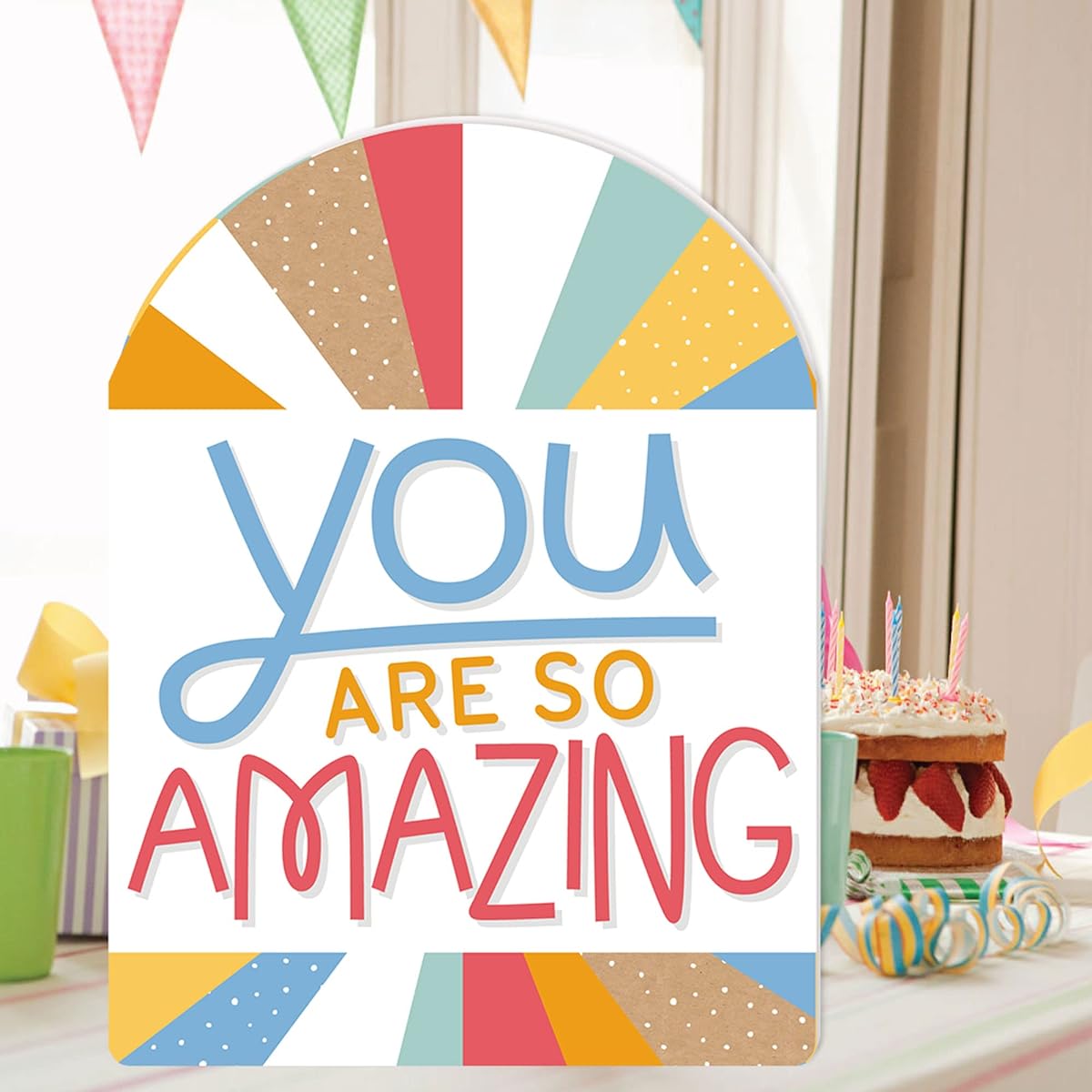 Big Dot of Happiness You Are So Amazing - Miss You Encouragement Giant Greeting Card - Large Shaped Jumbo Card - 16.5 x 22 inches