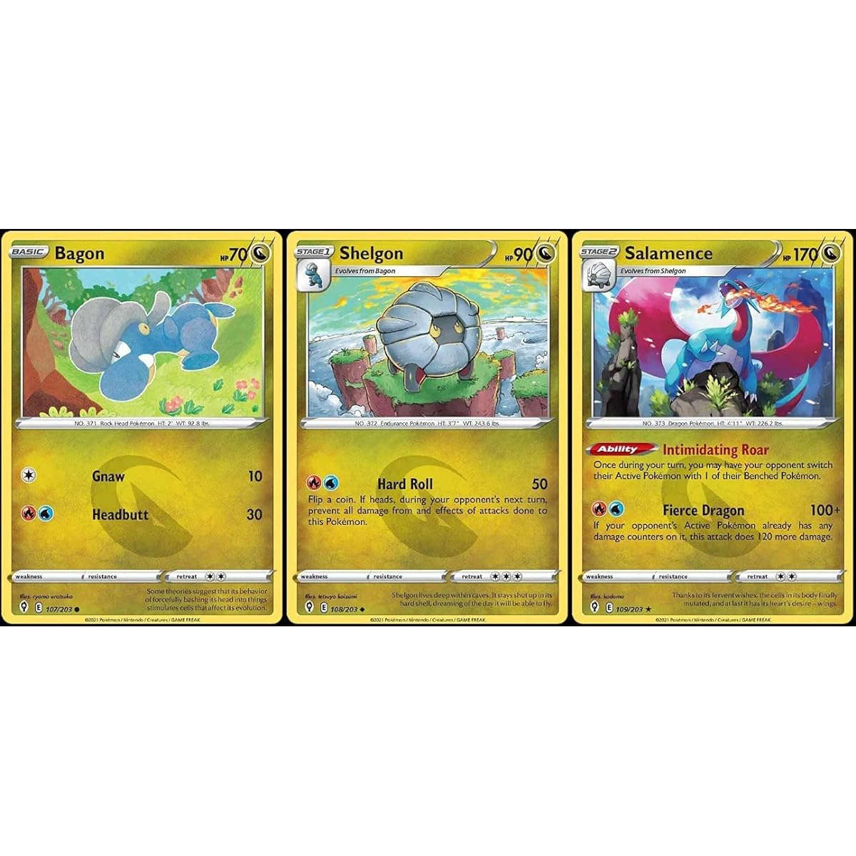 Salamence 109/203 - Evolving Sky - Foil - Evolving Pokemon Card Lot - Dragon