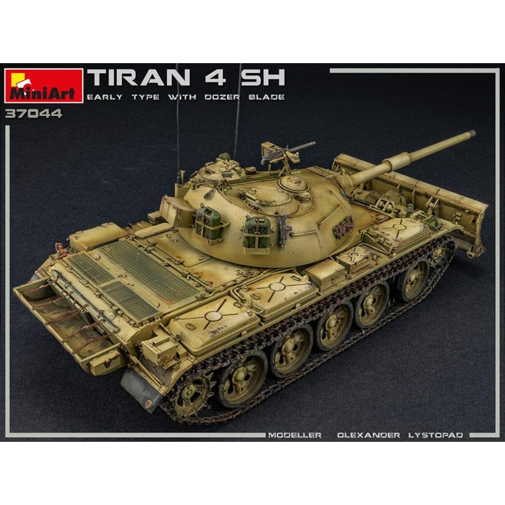 Miniart 1/35 Israeli Army Tiran 4 Sharir Early Model with Dozer Blade Device Plastic Model MA37044