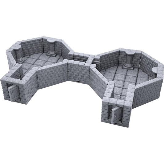 Rock Dungeon Tile - Octagonal Room, 3D Printed Tabletop RPG Landscape, Wargame Terrain for 28mm Miniatures