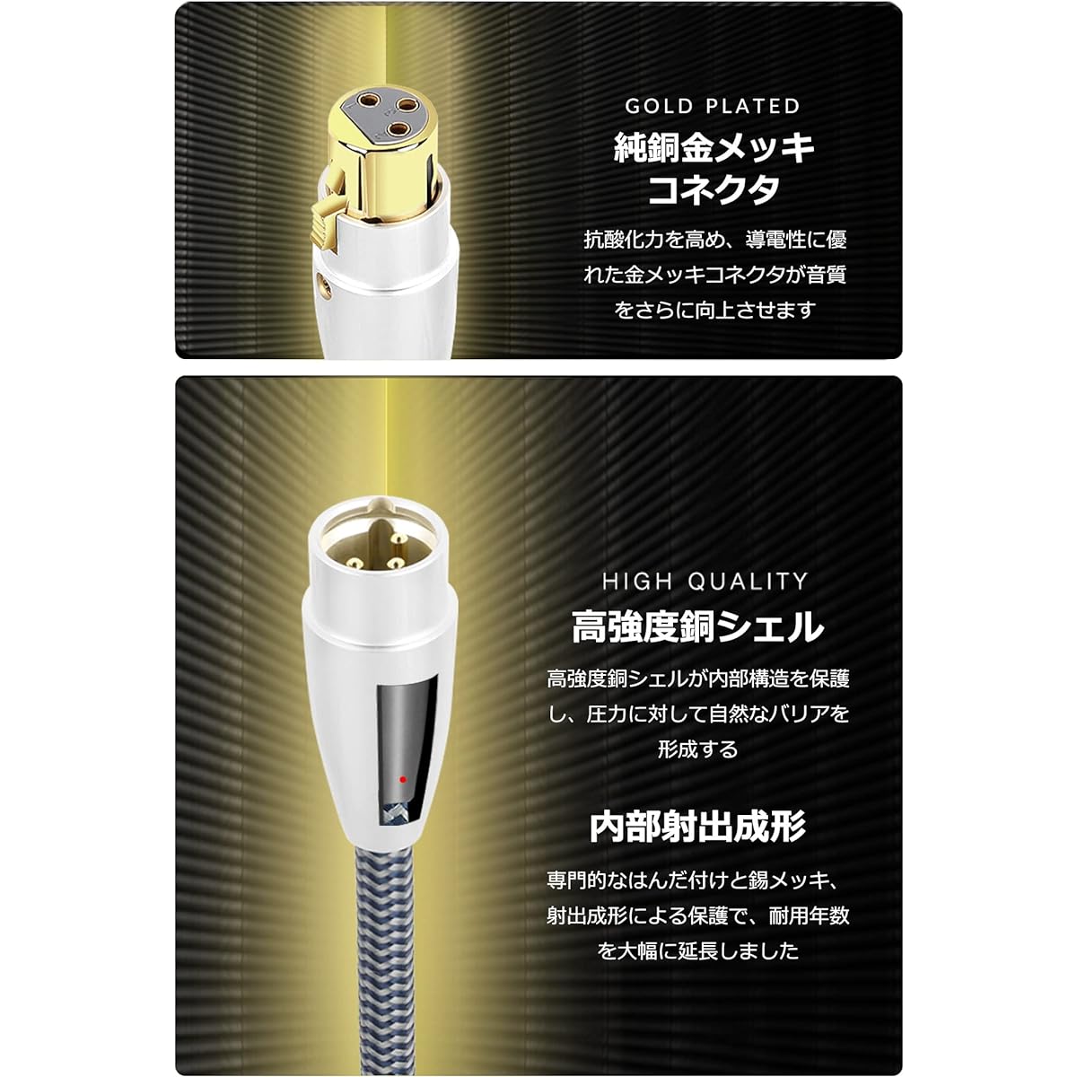Impeto XLR Audio Cable (XLR Male to XLR Female) OFC Oxygen-Free Copper Canon Cable Balanced Cable for AV Amplifier, Decoder, Microphone, etc. XLR Cable 2M