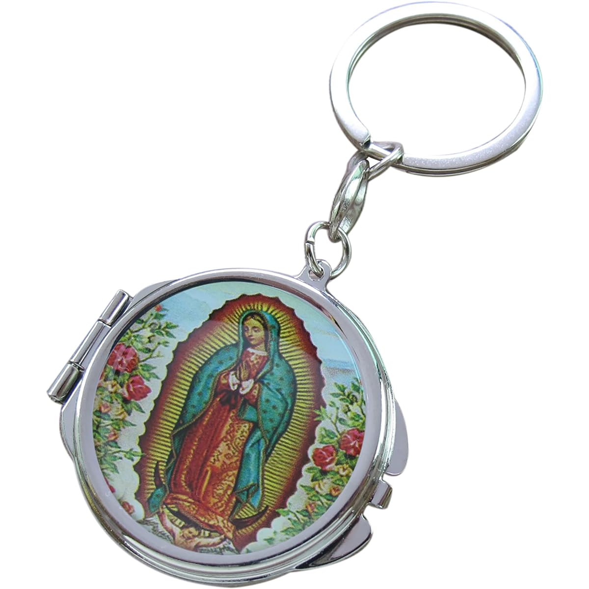 WE Our Lady of Guadalupe Compact Mirror (Pack of 12) Baptism Favors Keychains Baptism Favors First Communion Favors Guest Gifts with Organza Gift Bag
