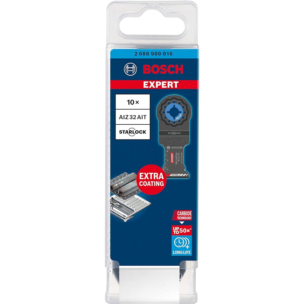 Bosch Professional 10x EXPERT MetalMax AIZ 32 AIT plunge saw blade (plain steel, stainless steel, width 32 mm, multitool accessory)