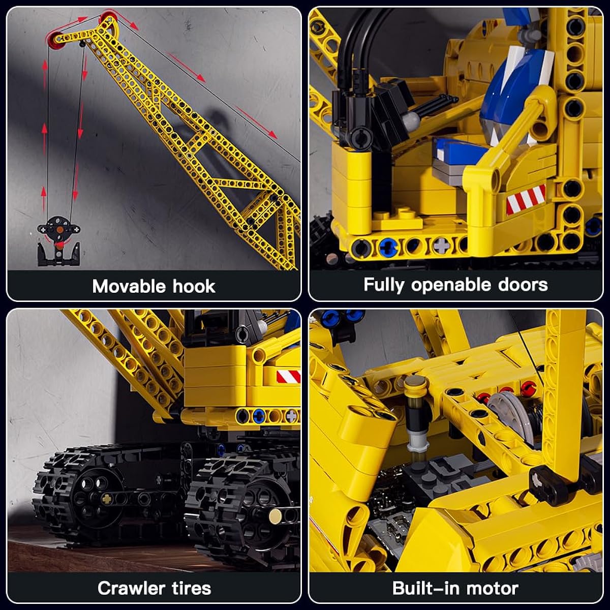Mould King Technical 17001 Heavy Duty RC Crane Construction Toy, Remote Control Crane Toy Building Blocks Kit, Crawler Crane Turk Building Toy, Gift for Adults Ages 14+ (1205 Pieces)