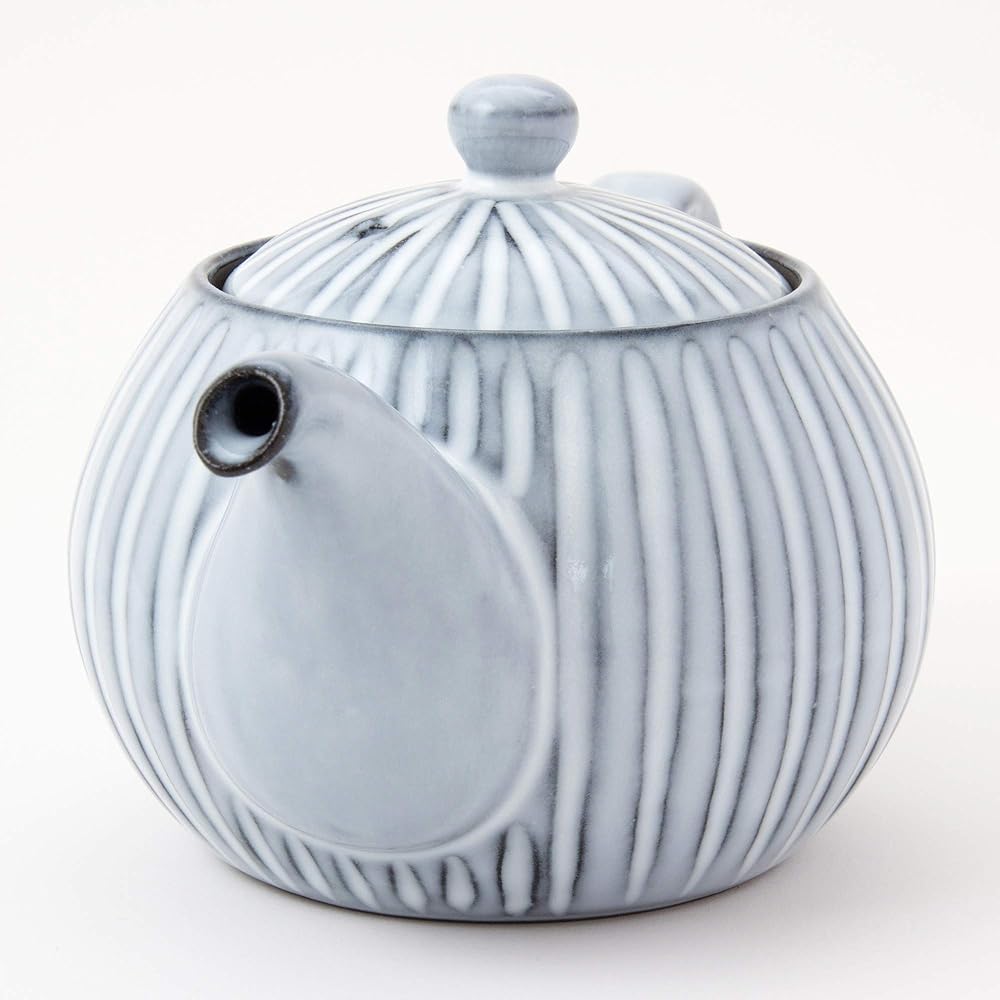 Hasamiyaki Kiriho Teapot Stainless Steel Tea Strainer Set Approximately 500ml Pottery Plain Simple Shinogi Blue Blue Matte Stylish Teapot Pot Made in Japan 14715