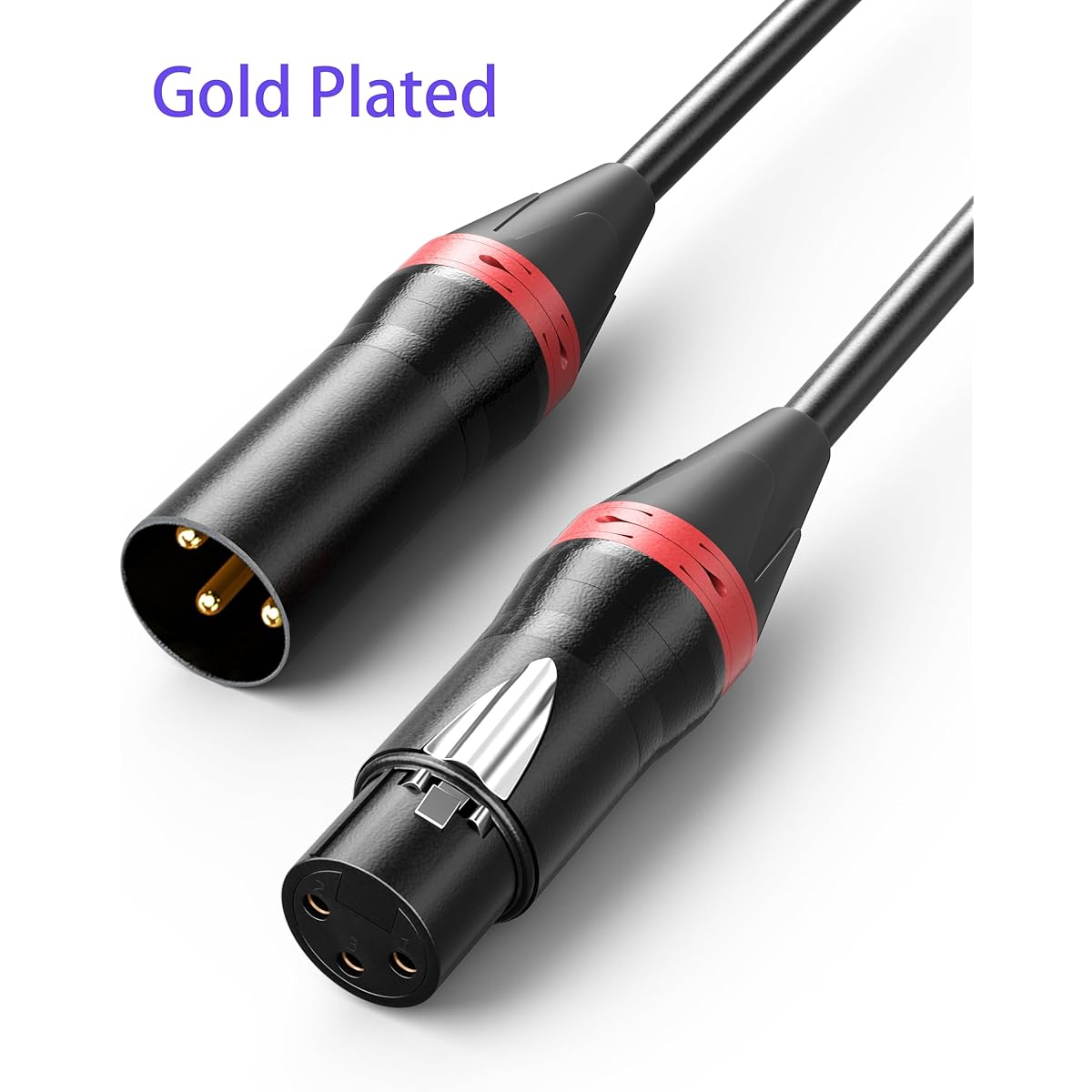 Rxonof XLR Cable 100ft XLR Cable Balanced Gold Plated OFC XLR Male to Female Microphone Cable for Microphones, Mixers, Speaker Systems and More