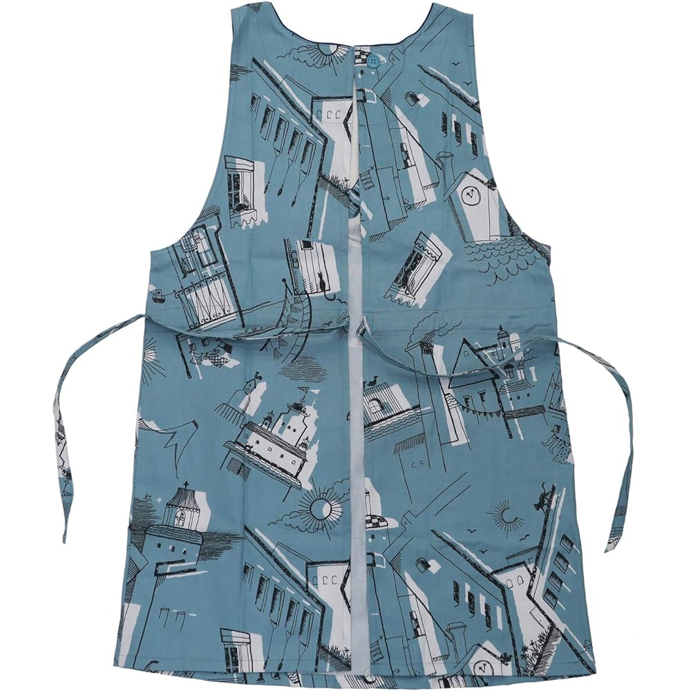 isso ecco apron dress vertical one size fits most made in Japan (blue)
