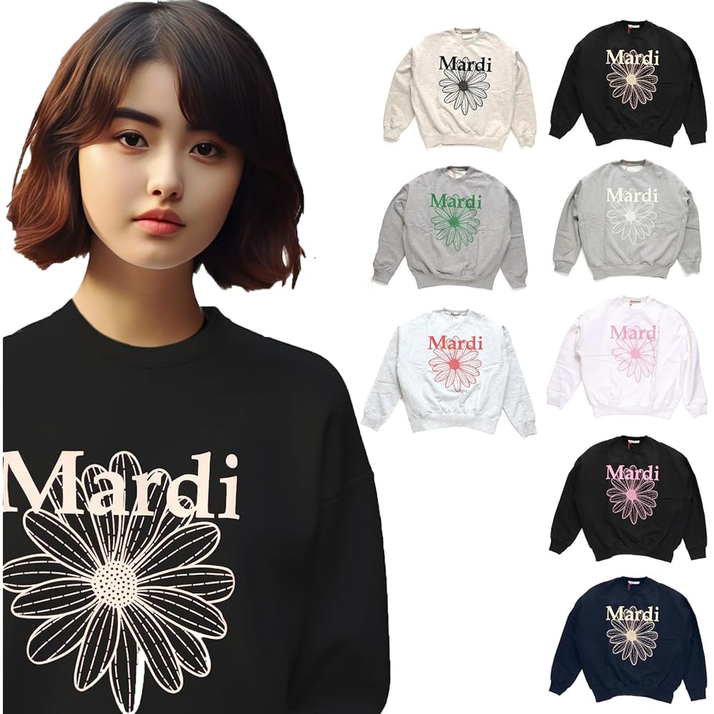 [Korean sticker bonus included] Mardi Mercredi Sweatshirt THE FLOWER MARDI Flower Sweatshirt [Parallel Import]