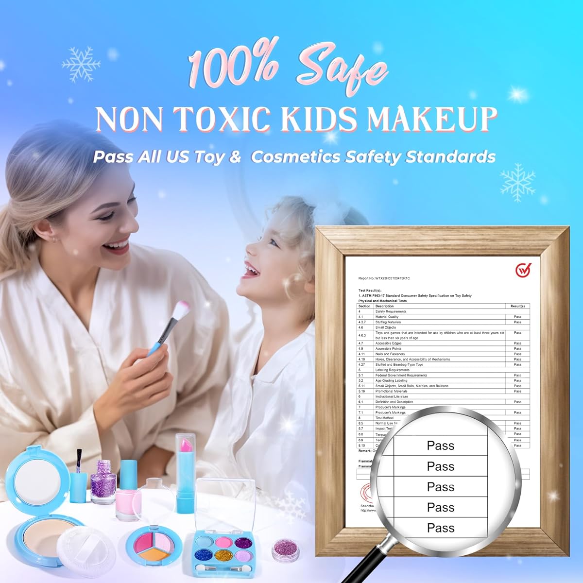INNOCHEER Kids Makeup Kit Girls Toys Frozen Makeup Set for Girls Real Washable Makeup Kit for Girls Birthday Christmas Princess Gifts for Girls Toddler Age 3 4 5 6 7 8 9 10 11 12 Years