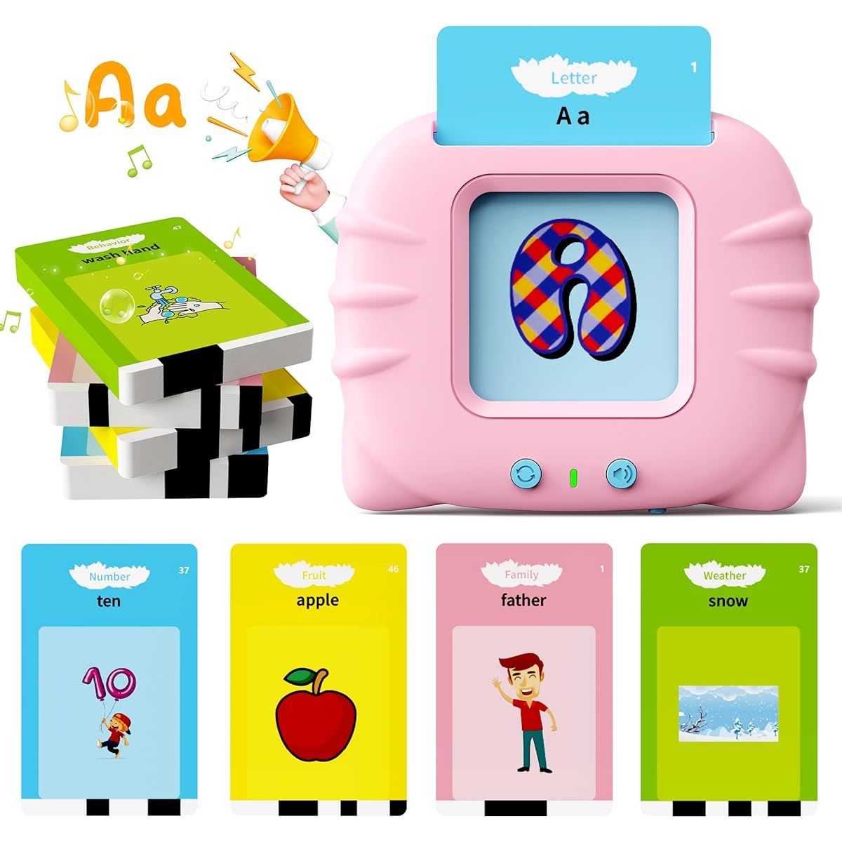 shiningstone talking flashcards 112 words cat model pink
