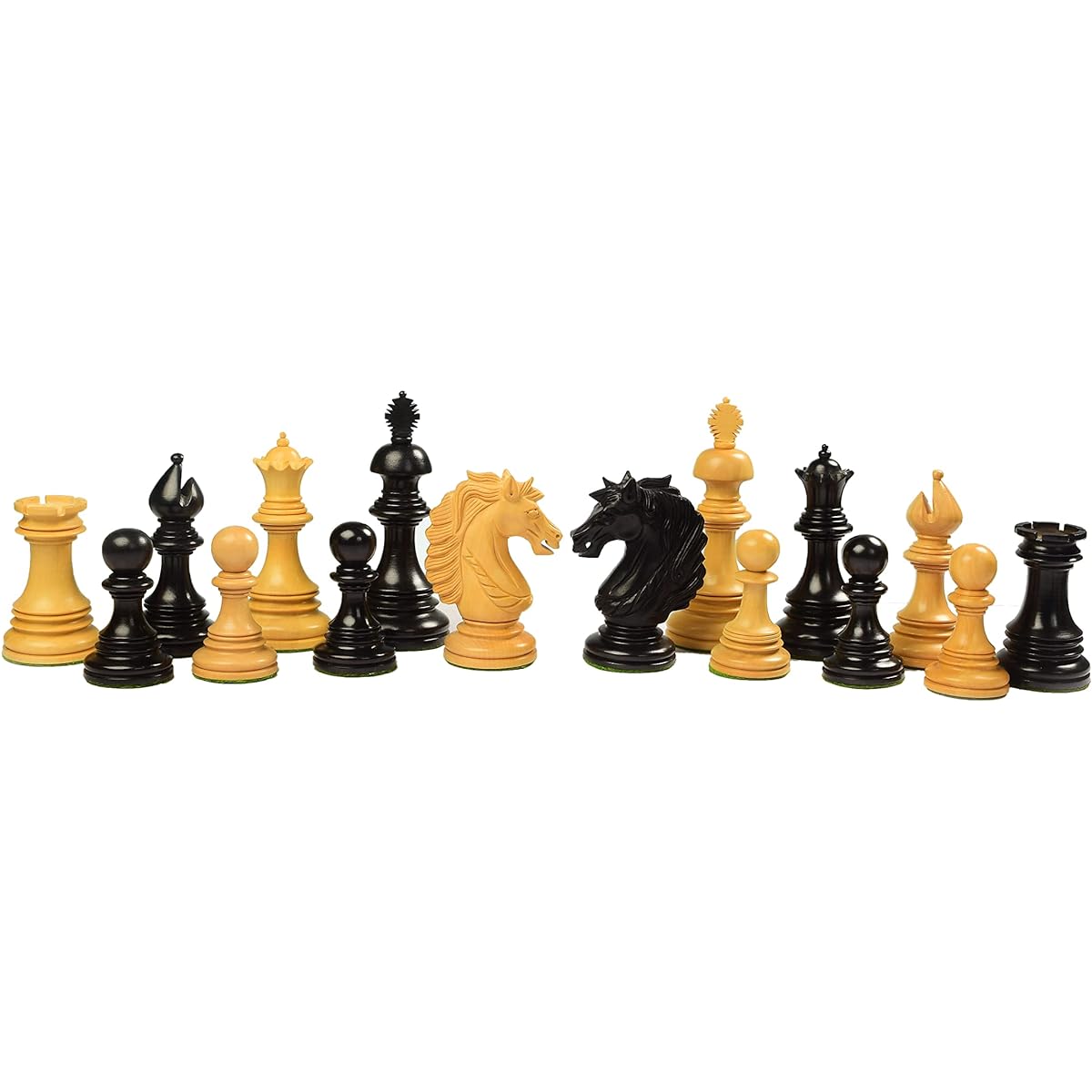 BCBESTCHESS Wooden Chess Pieces, King Height - 4.50 Inch, Ebony Wood and Boxwood