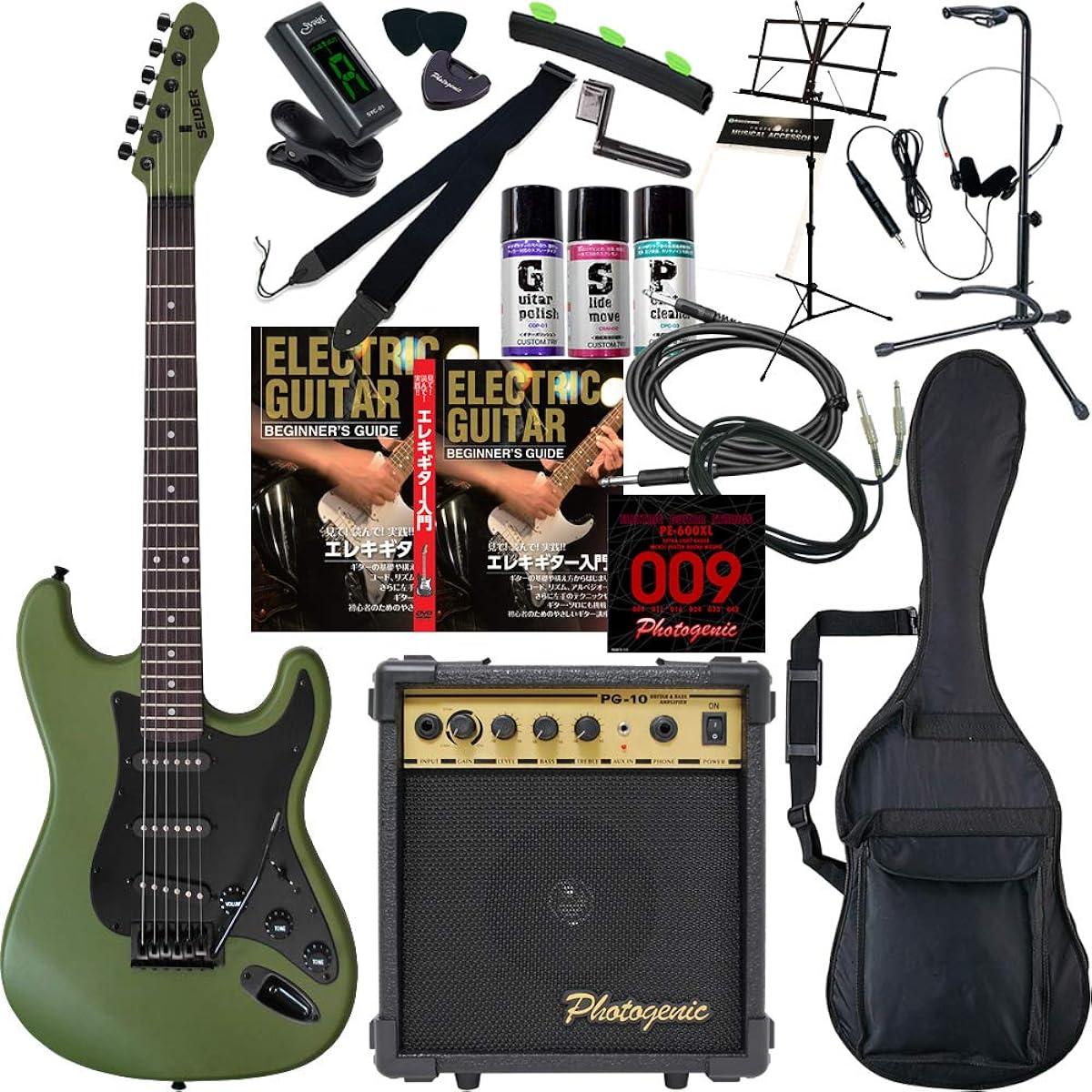 SELDER Electric Guitar Stratocaster Type Sakura Musical Instruments Original ST-16/AMG Beginner 20-piece Set