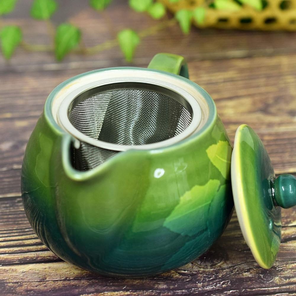 Teapot Stylish Kutani ware Teapot Pot Ginzan Chaka Pottery Japanese tableware Made in Japan Comes with tea strainer mesh