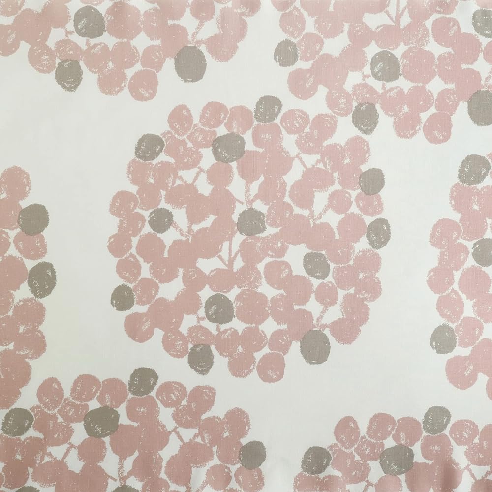 Quarter Report Rieko Oka Design 16 Sizes to Choose from Curtain Float Pink Width 100 x Length 220cm Set of 2 Cotton Linen Material Floral/Plant Pattern [Made in Japan]
