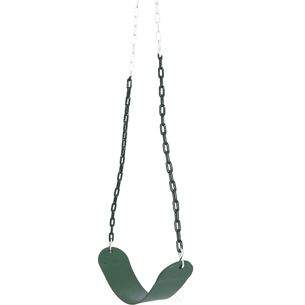 PLAYBERG Heavy Duty Flexible Green Belt Swing with Coated Metal Chain