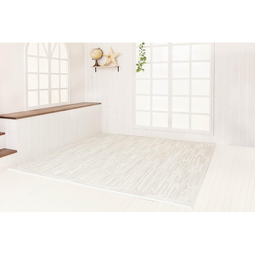 Little Princess Flame Retardant Antibacterial Floor Mat White Wood (36 square mats, 16 edge mats, 8 corner mats)