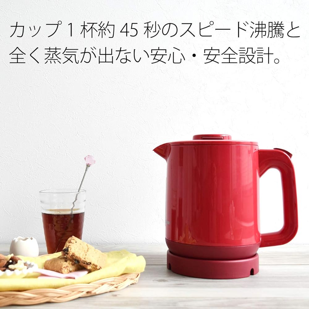 Tiger Thermos Steam-less Electric Kettle Wakuko 800ml Red PCJ-A081-R Tiger