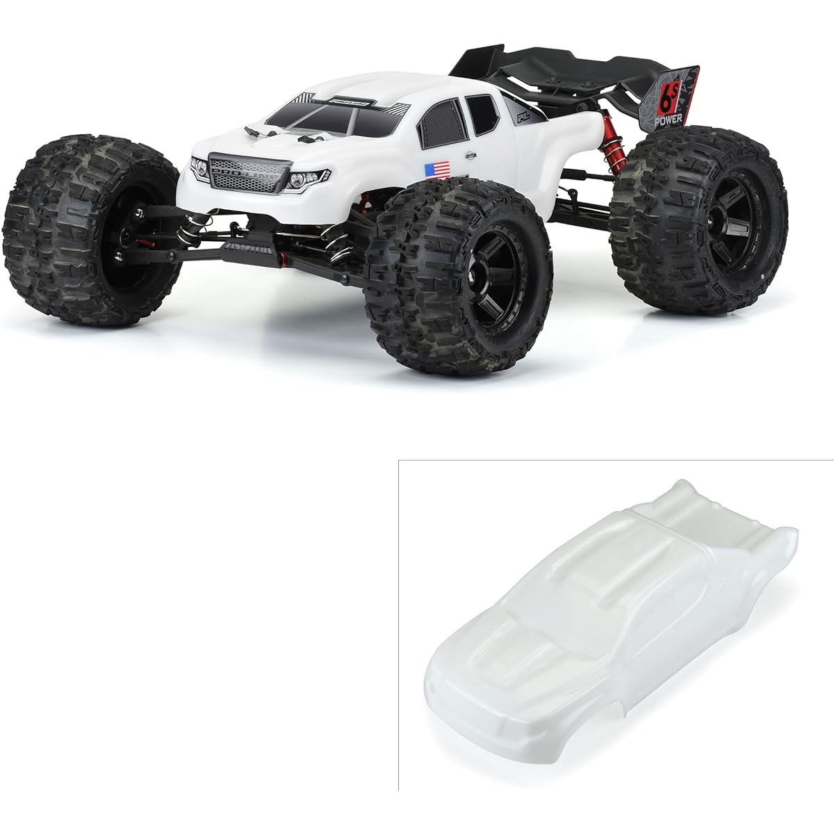 Pro-line Racing Pre-Cut Brute Bash Armor Body in White ARRMA Kraton PRO352115 Car/Truck Body Wings & Decals