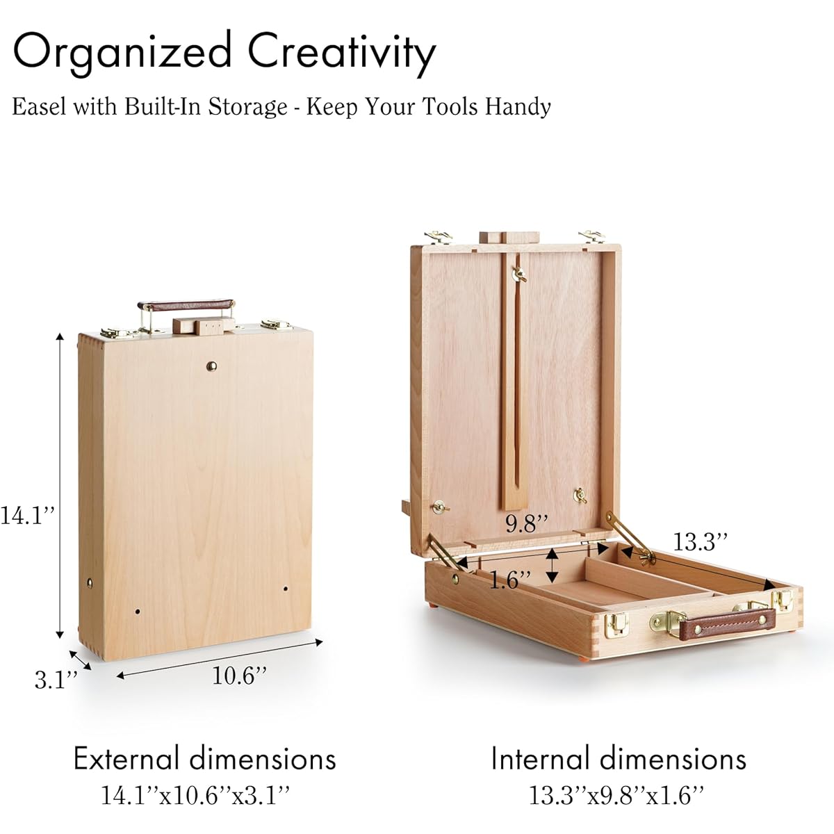 ARTIFY Table Sketch Box Easel Set Desktop Artist Easel with 12 Color Acrylic Paints, 13 Brushes, 4 Canvas Boards, Plastic Palette and 2 Palette Knives Gift for Artists/Kids/Adults