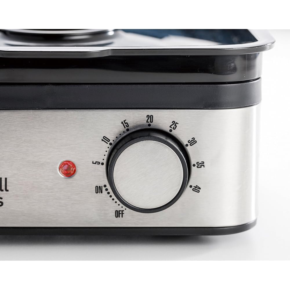 Oishi & Associates Russell Hobbs Steamer Electric Steam Cooker Boiled Egg Machine with Timer [Recipe Included] 2 Tiers Just Leave It Alone Silver 7910JP