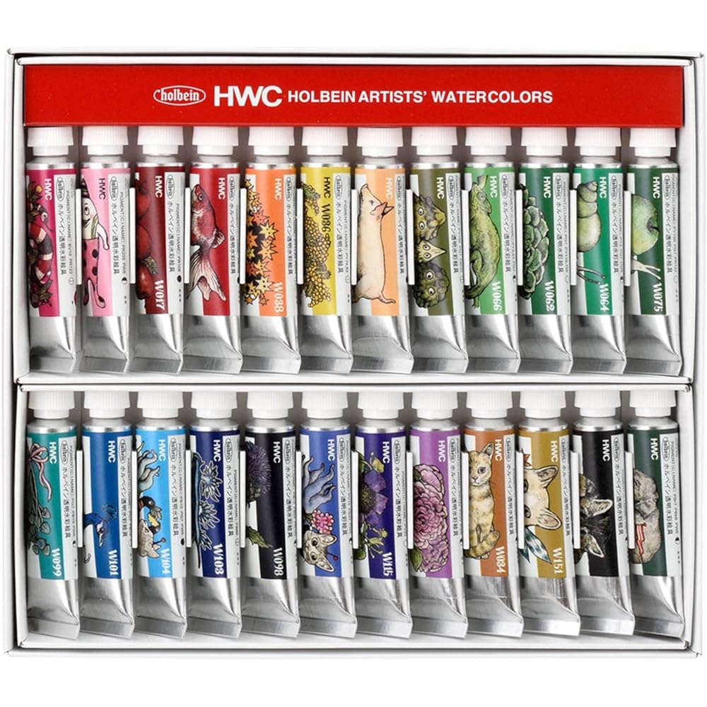 HOLBEIN Industries Yuko Higuchi x Holbein 2023 Collaboration Item Transparent Watercolor Paint 5ml No. 2 24 Color Set (083441)