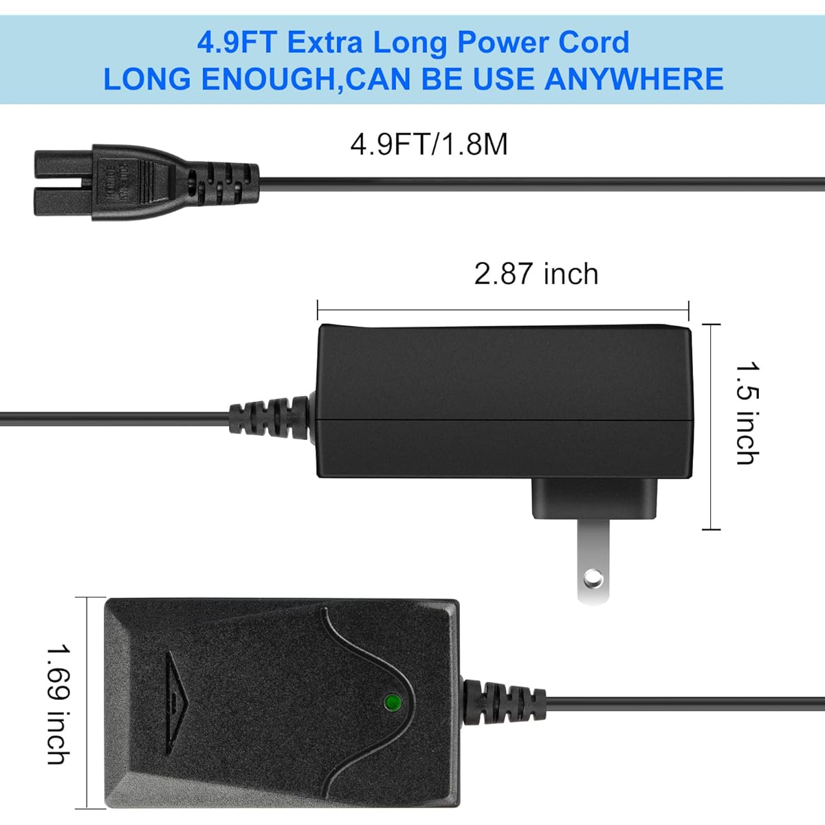 Charger for Pool Blaster Catfish Li 22051EL 23051EL 20050CL 21051DL 26051SL 22151EL 26050SL 26050SL Watertech LC099-2SK Adapter