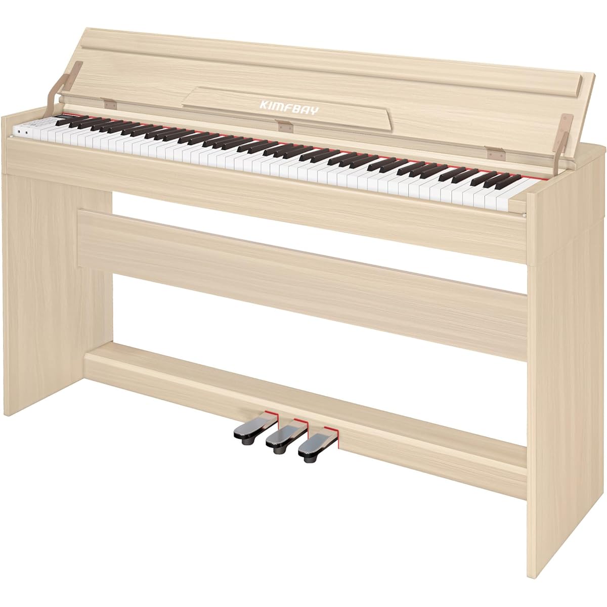 KIMFBAY Electronic Piano 88 Keyboard Piano Wooden Body Electronic Piano 88 Keys Digital Piano Upright Piano with Pedal Function Box for Children Beginners MIDI Compatible