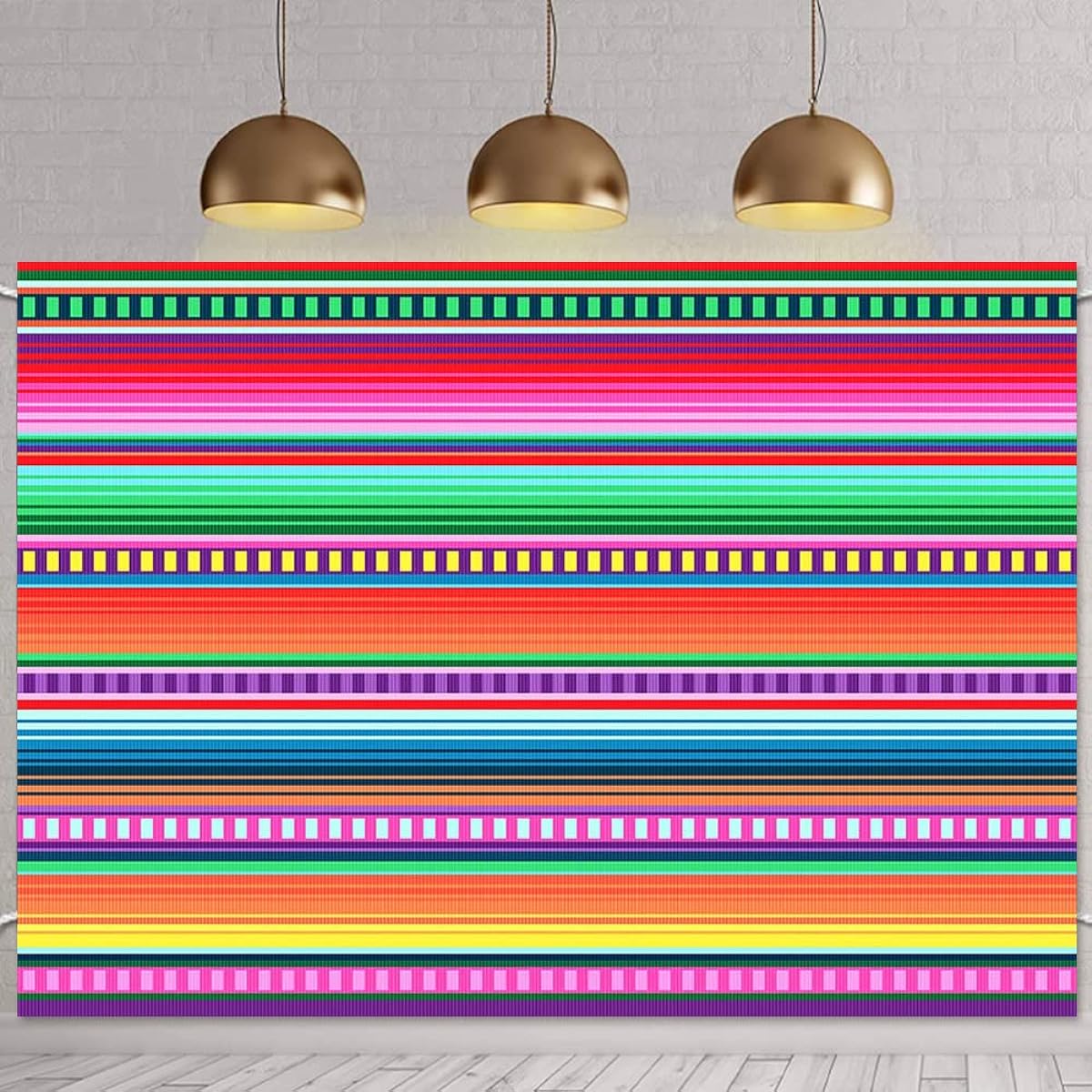 TADERGYUE Mexican Fiesta Dragon Cinco de Mayo Baby Shower Birthday Backdrop Striped Color Background Baby Shower Birthday Party Banner Cake Table 7x5ft