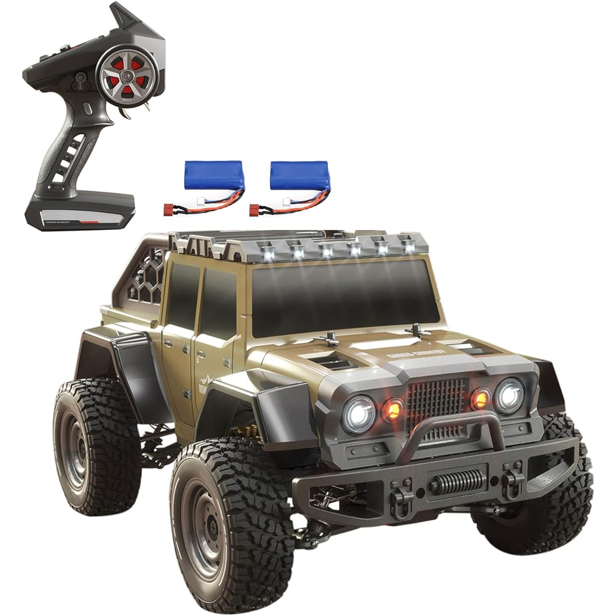 Remote Control Car, QISUO Remote Control Car 1/16 2.4GHz 70km/h Brushless Motor All Terrain Off-Road Truck 4WD Climbing Car Gift for Kids Adults with 2 Batteries