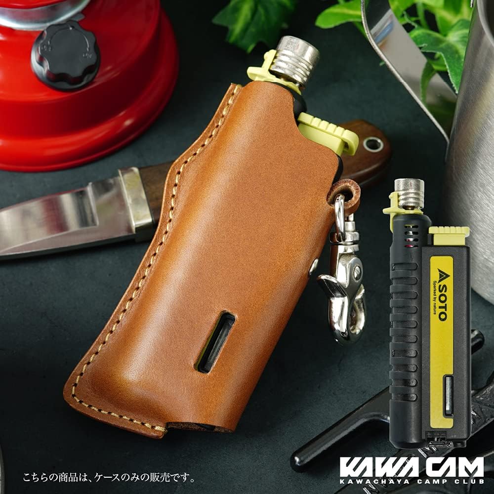 (Kakuchaya) SOTO Slide Gas Torch Case Cover Leather Shinfuji Burner Lighter Genuine Leather Cowhide Barbecue Made in Japan Case only sold
