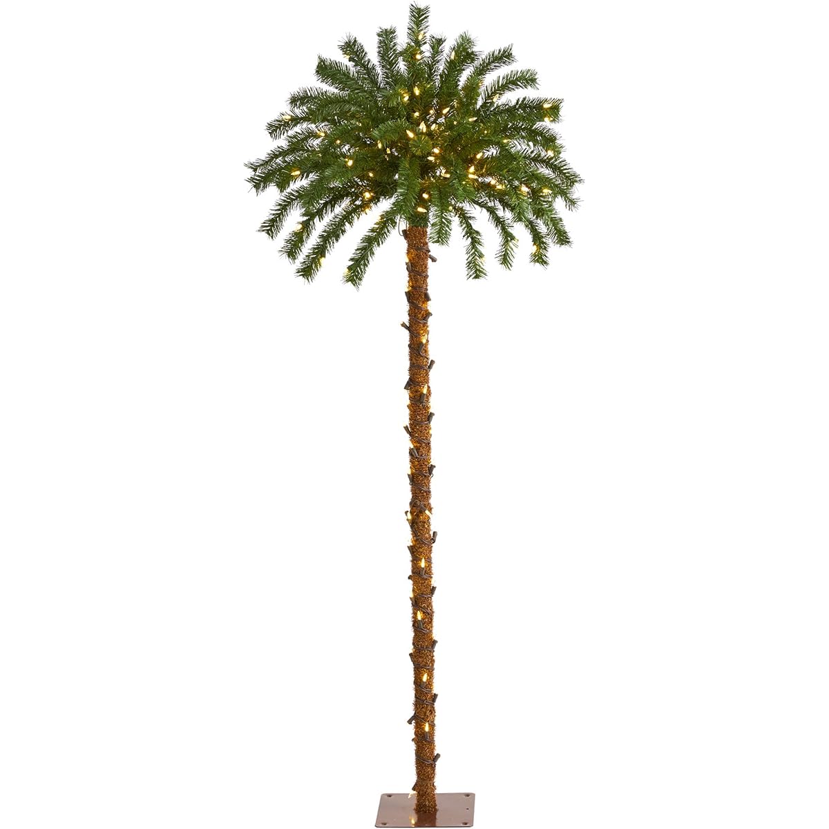 Nearly Natural 5' Christmas Palm Tree with 150 Warm White LED Lights, Green